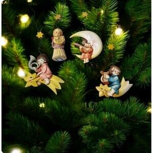 VTG ANRI Ferrandiz Angels Italy Hand Crafted Celestial Christmas Ornaments Set 4